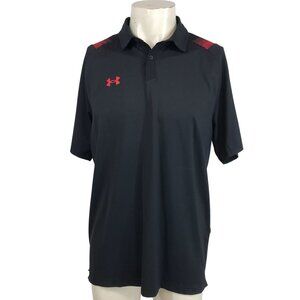 UNDER ARMOUR - MEN'S LARGE - BLACK UA ISOCHILL LOOSE FIT POLO SHIRT